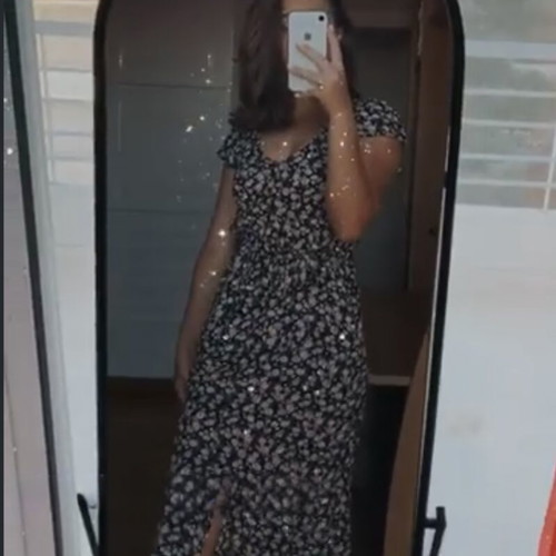American Eagle floral dress like new with removable belt and pockets