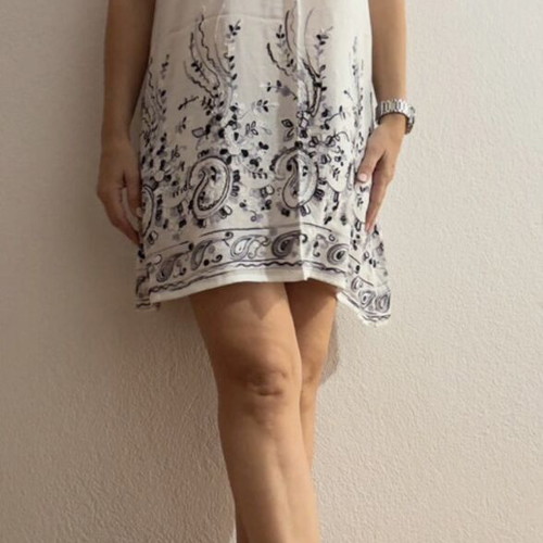 Attrattivo white boho dress with embroidery, size small, like new