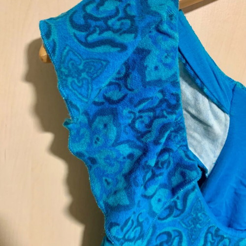 Juicy Couture blue terry shortsuit like new with ruffles and drawstring