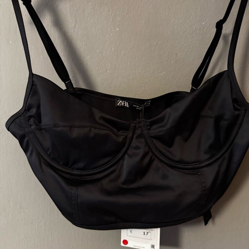 Zara Underwire Fashion Bralette Size M Black New