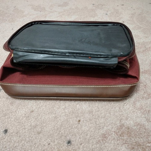 Elyseé vintage cosmetic bag, red wine color, like new