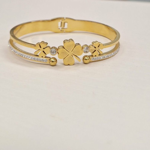 Bracelet handcuffs new, gold stainless steel