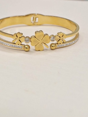 Bracelet handcuffs new, gold stainless steel