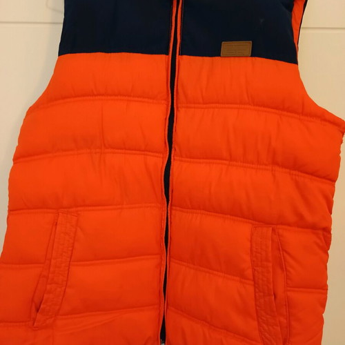 Zara kids hooded vest jacket new, size 164 cm, blue and orange