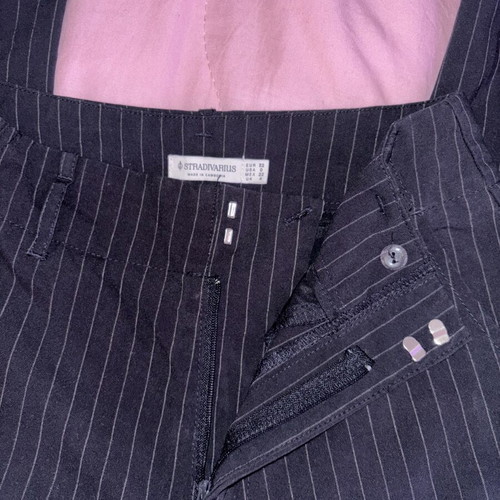 Stradivarius blue striped pants like new, straight wide leg