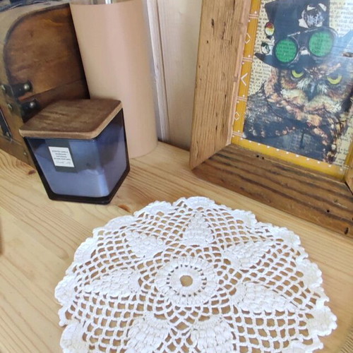 Crocheted handmade doilies set of 3 like new