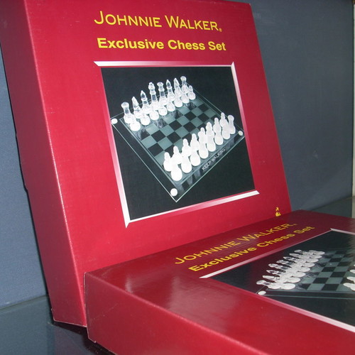 Johnnie Walker chess set new, collectible, glass