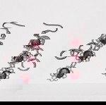 Σκουλαρίκια με κόκκινα πετράδια σαν καινούργια, ασημί