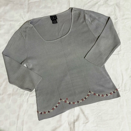 I.N.C vintage blouse like new, gray, size M with 3/4 sleeves