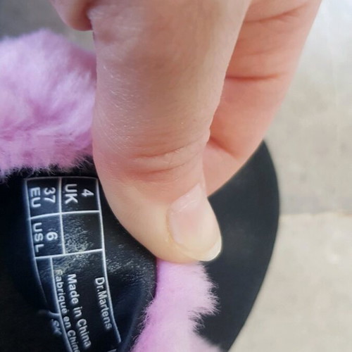 Dr Martens sandals with pink fur like new, size 37