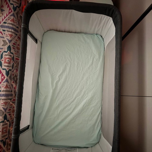 Kikka Boo Lulu Dark Grey Baby Cot with Greco Strom Mattress like new