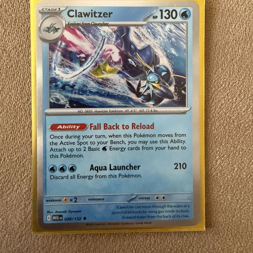 Clawitzer 038/132 Mega Evolution card new condition