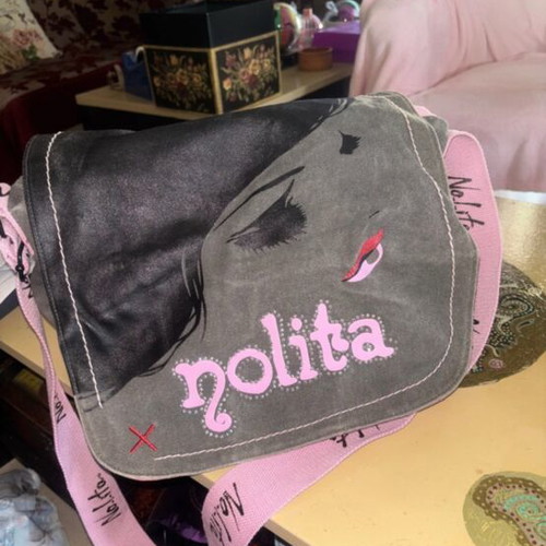 Nolita shoulder bag crossbody like new, gray and pink