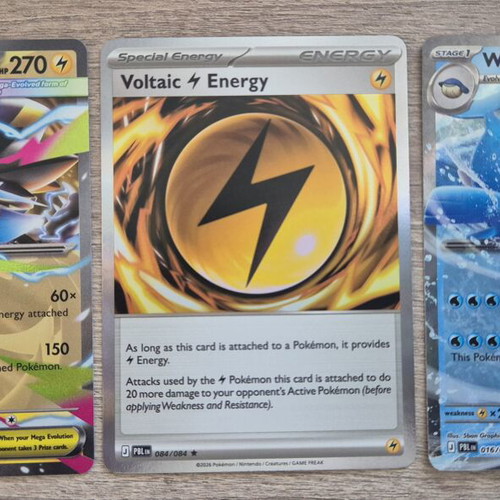 Pitch Black Pokemon Cards like new, Voltaic Energy, Mega Zeraora ex, Wailord ex pack