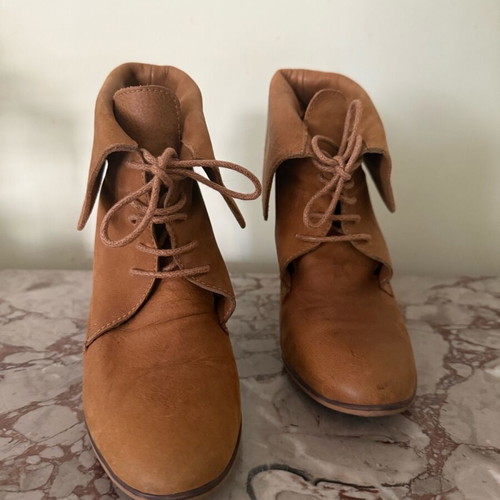 Zara ankle boots size 38 like new, brown wedge heel