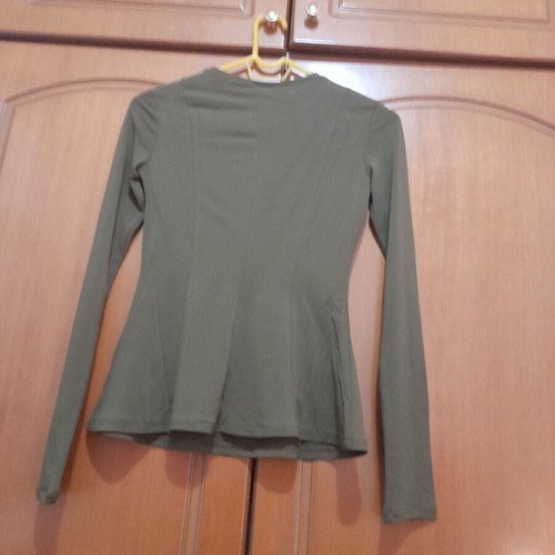 H&M long-sleeve blouse new, brown, size XS