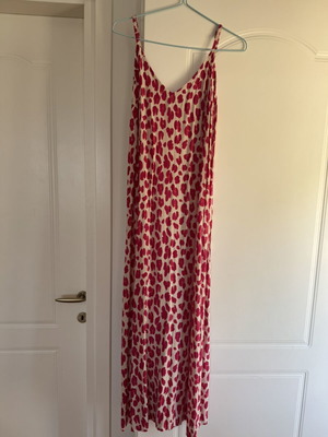 Viscose dress, white and pink
