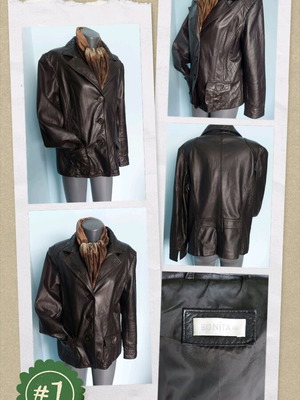 Bonita leather jacket like new, brown, size 2XL/3XL