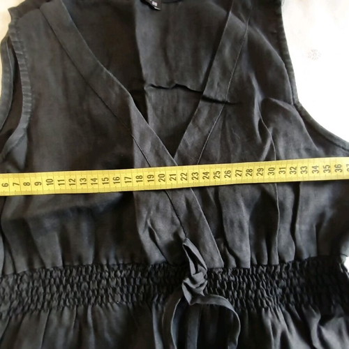 Te quiero summer dress black linen used, size 36