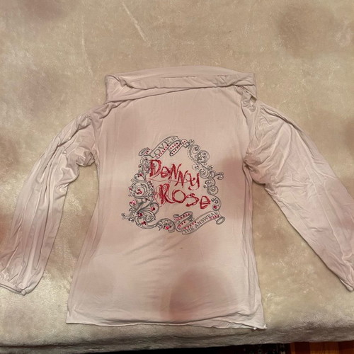 Denny Rose women's blouse used, white, size L with puff sleeves