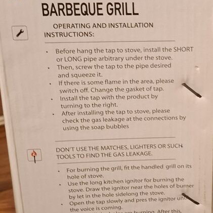 Portable LPG Barbecue Grill new, 3kg bottle