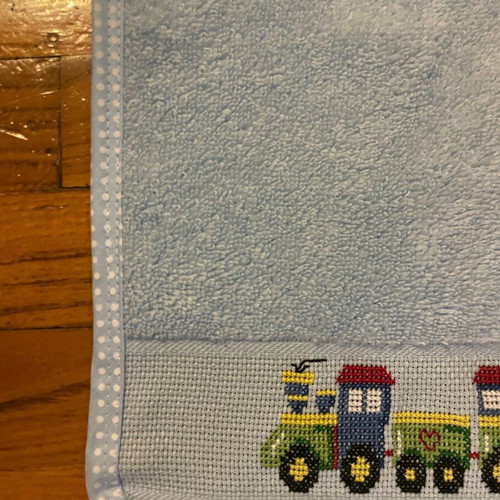 Children's bib hand-embroidered, 100% cotton, new
