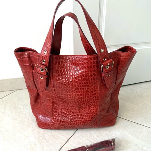 Vintage Uterque women's shoulder bag like new, red croco