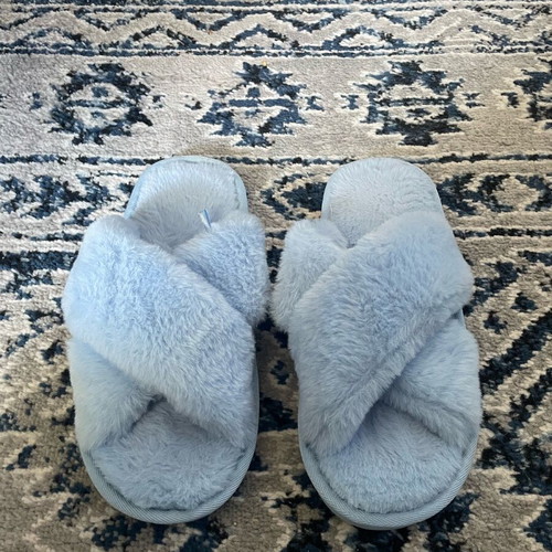 Sinsay fuzzy slippers like new, size 36-37, blue