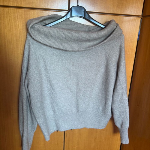 Woolen blouse with off-shoulder H&M like new, beige, size S