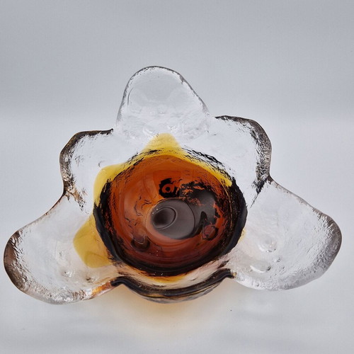 Humppila Kivi-Set Art Glass Bowl signed Pertti Santalahti, like new