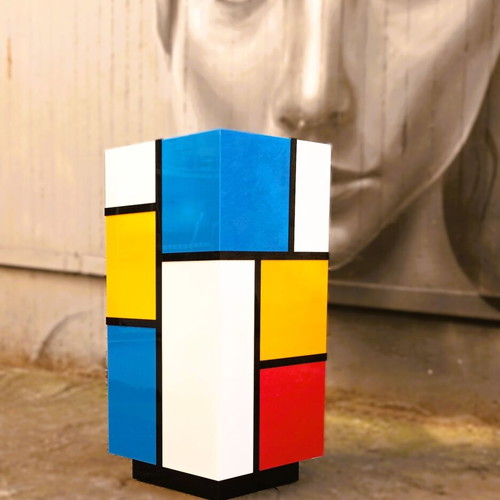 Floor Lamp Homage to Mondrian LED New, Premium Plexiglass Design