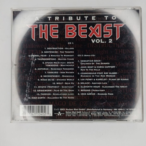 A Tribute To The Beast Vol.2 2xDisc CD, metal