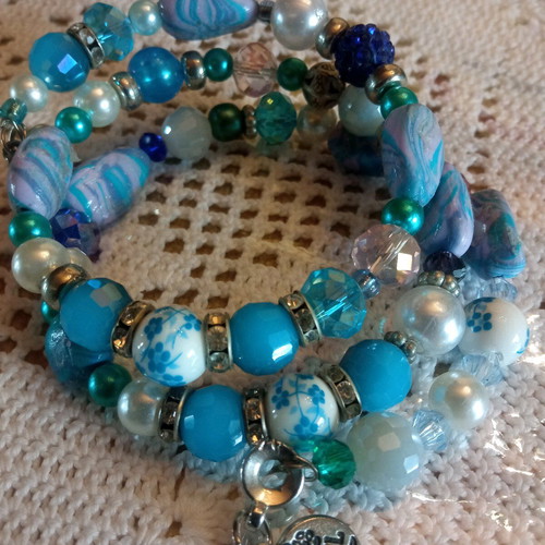 Boho handmade blue bracelet new