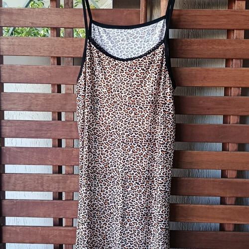 Animal Print Sleep Dress XL like new, black and brown details