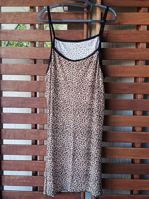 Animal Print Sleep Dress XL like new, black and brown details