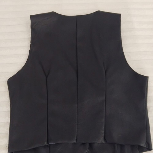 Leather set like new, vest and midi skirt with belt, black