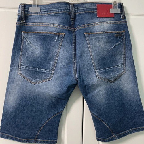 Hackers men's jean bermuda shorts, size S, blue