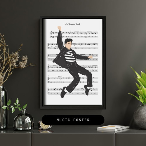 Jailhouse Rock Elvis Presley Poster with NFC Tag and Frame