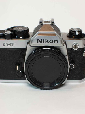 Nikon FM2n body 35mm analog camera used, silver