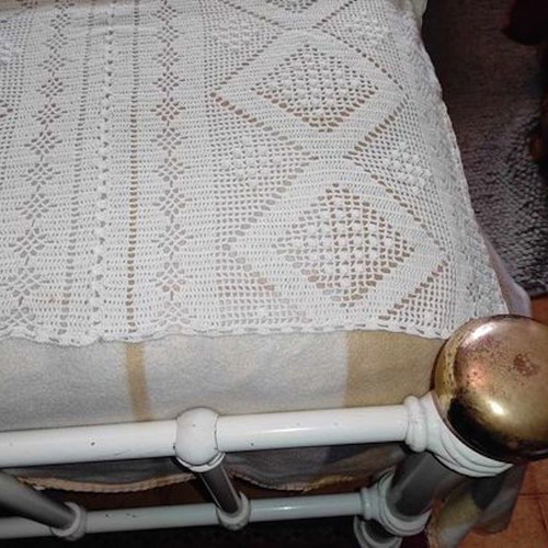 Handmade knitted bridal blankets used, set of 2 with free pillow cover