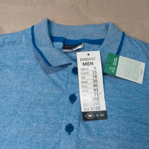 Men's Polo Type T-Shirt Size M Blue New