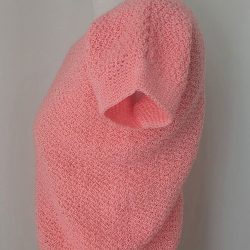 Handmade pink knitted sweater used, size S
