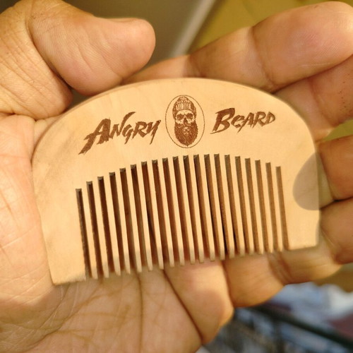 Angry Beard Wooden Beard Comb with Engraving
