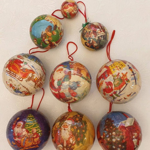 Vintage 60's Christmas balls used, pack of 9 pieces