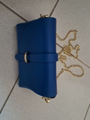 Leather crossbody bag new, blue