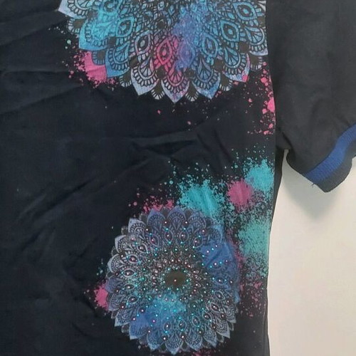 Desigual blouse medium size like new, black with design