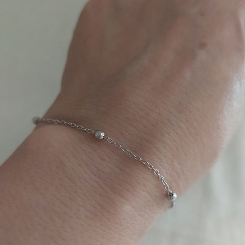 Bracelet made of stainless steel like new, silver color, length 17+5 cm