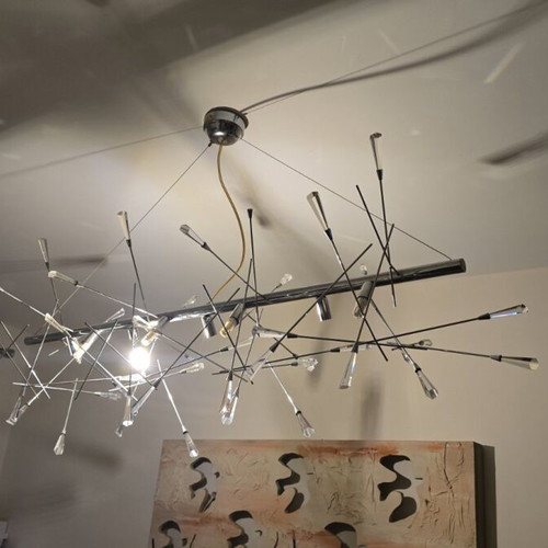 Lamp used, 1 meter long, missing 5 crystals