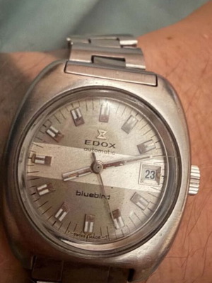Edox Bluebird watch used, unisex, white and gray