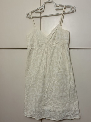 Vintage καλοκαιρινό φόρεμα off-white με floral μοτίβο μέγεθος S